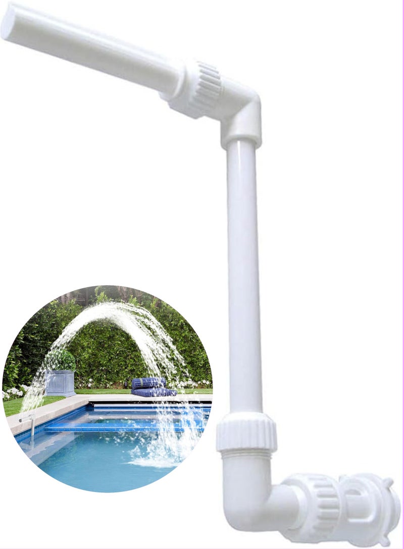 Pool Waterfall Fountain Spray â€“ Adjustable Pool Water Sprinkler & Aerator for Inground & Hard-Sided Aboveground Swimming Pools - Easy Attach to Return Fitting - Fully Variable Spray Height & Location